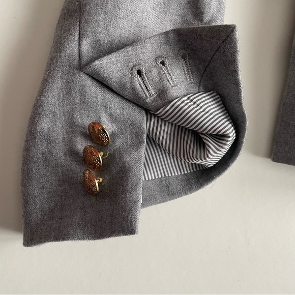 SIZE 4 J CREW GREY SCHOOL BOY WOOL BLAZER - Picture 5 of 10
